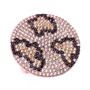 925 Sterling Silver Leopard Pattern  Cocktail Rings