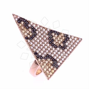 925 Sterling Silver Leopard Pattern  Cocktail Rings