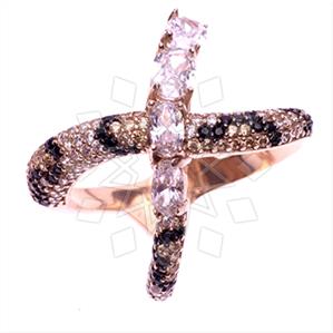 925 Sterling Silver Leopard Pattern  Cocktail Rings