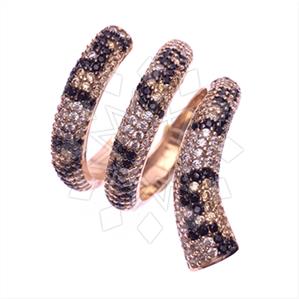 925 Sterling Silver Leopard Pattern  Cocktail Rings