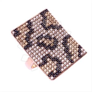 925 Sterling Silver Leopard Pattern  Cocktail Rings