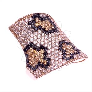 925 Sterling Silver Leopard Pattern  Cocktail Rings