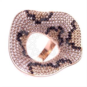 925 Sterling Silver Leopard Pattern  Cocktail Rings