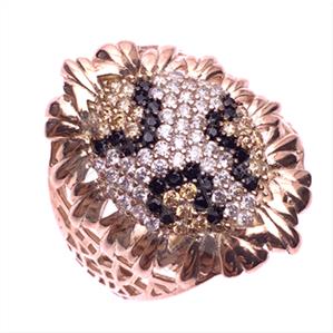925 Sterling Silver Leopard Pattern  Cocktail Rings