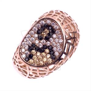 925 Sterling Silver Leopard Pattern  Cocktail Rings