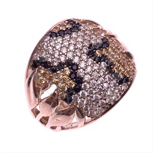 925 Sterling Silver Leopard Pattern  Cocktail Rings
