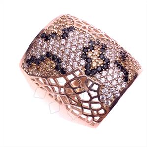 925 Sterling Silver Leopard Pattern  Cocktail Rings