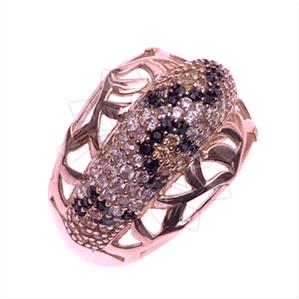 925 Sterling Silver Leopard Pattern  Cocktail Rings