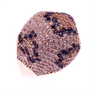 925 Sterling Silver Leopard Pattern  Cocktail Rings