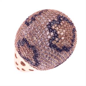 925 Sterling Silver Leopard Pattern  Cocktail Rings