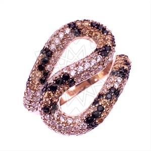 925 Sterling Silver Leopard Pattern  Cocktail Rings