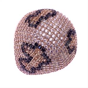 925 Sterling Silver Leopard Pattern  Cocktail Rings