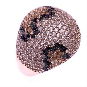 925 Sterling Silver Leopard Pattern  Cocktail Rings