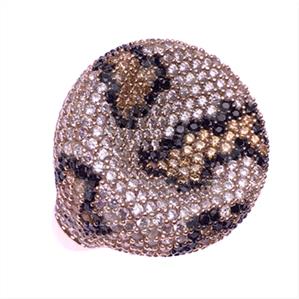 925 Sterling Silver Leopard Pattern  Cocktail Rings