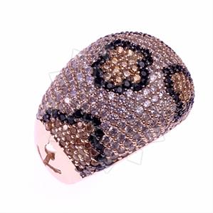 925 Sterling Silver Leopard Pattern  Cocktail Rings