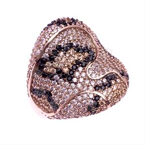 925 Sterling Silver Leopard Pattern  Cocktail Rings