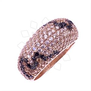 925 Sterling Silver Leopard Pattern  Cocktail Rings