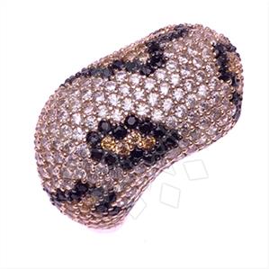 925 Sterling Silver Leopard Pattern  Cocktail Rings