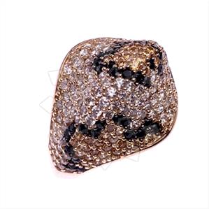 925 Sterling Silver Leopard Pattern  Cocktail Rings