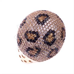 925 Sterling Silver Leopard Pattern  Cocktail Rings