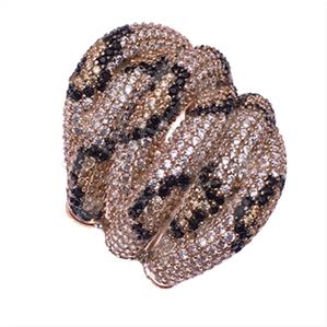 925 Sterling Silver Leopard Pattern  Cocktail Rings