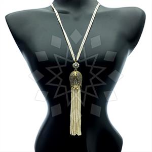 Fashion Beaded Tassel  Tassel Necklace