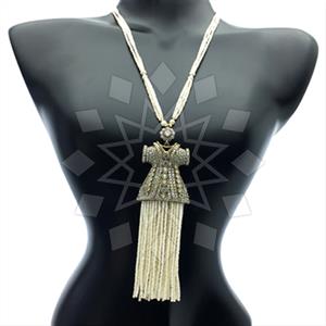 Fashion Beaded Tassel  Tassel Necklace