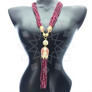 Fashion Beaded Tassel  Tassel Necklace