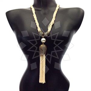 Fashion Beaded Tassel Necklace