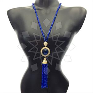 Fashion Beaded Tassel  Tassel Necklace