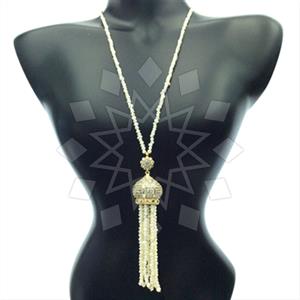 Fashion Beaded Tassel  Tassel Necklace