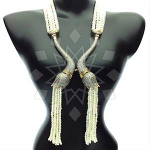 Fashion Beaded Tassel  Tassel Necklace