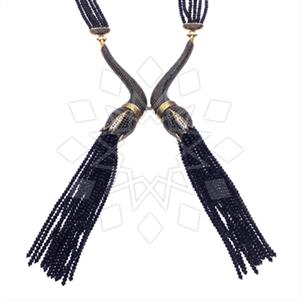 Fashion Beaded Tassel  Tassel Necklace