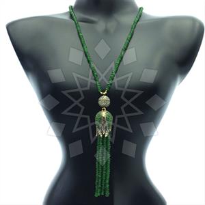 Fashion Beaded Tassel  Tassel Necklace