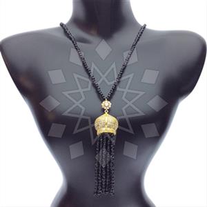 Fashion Beaded Tassel  Tassel Necklace