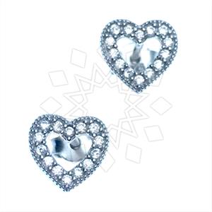 925 Sterling Silver Heart Stud Earrings