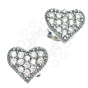 925 Sterling Silver Heart Stud Earrings