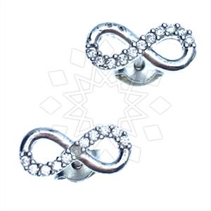 925 Sterling Silver Infinity Stud Earrings