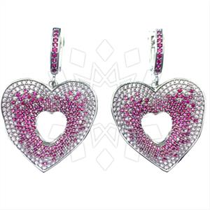925 Sterling Silver Heart Statement Earring