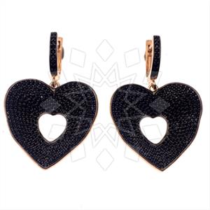 925 Sterling Silver Heart Statement Earring