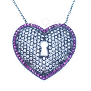 925 Sterling Silver Heart Pendant Necklace