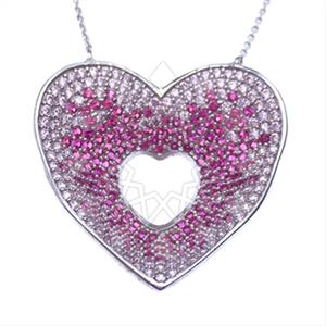 925 Sterling Silver Heart Pendant Necklace