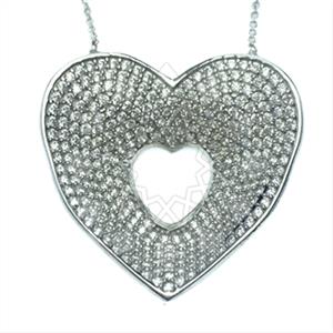 925 Sterling Silver Heart Pendant Necklace