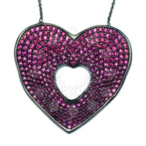 925 Sterling Silver Heart Pendant Necklace