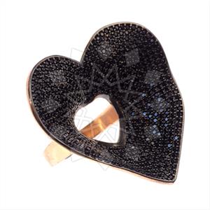 925 Sterling Silver Heart Cocktail Rings