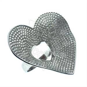 925 Sterling Silver Heart Cocktail Rings