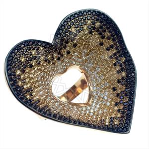 925 Sterling Silver Heart Cocktail Rings