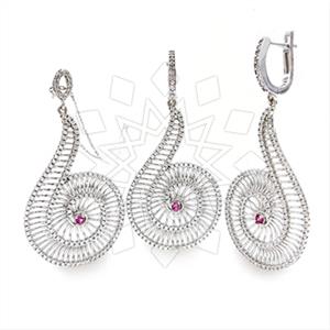 925 Sterling Silver Geometric Earrings Necklace Sets