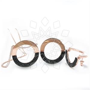 925 Sterling Silver Geometric Earrings Necklace Sets