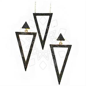925 Sterling Silver Geometric Earrings Necklace Sets